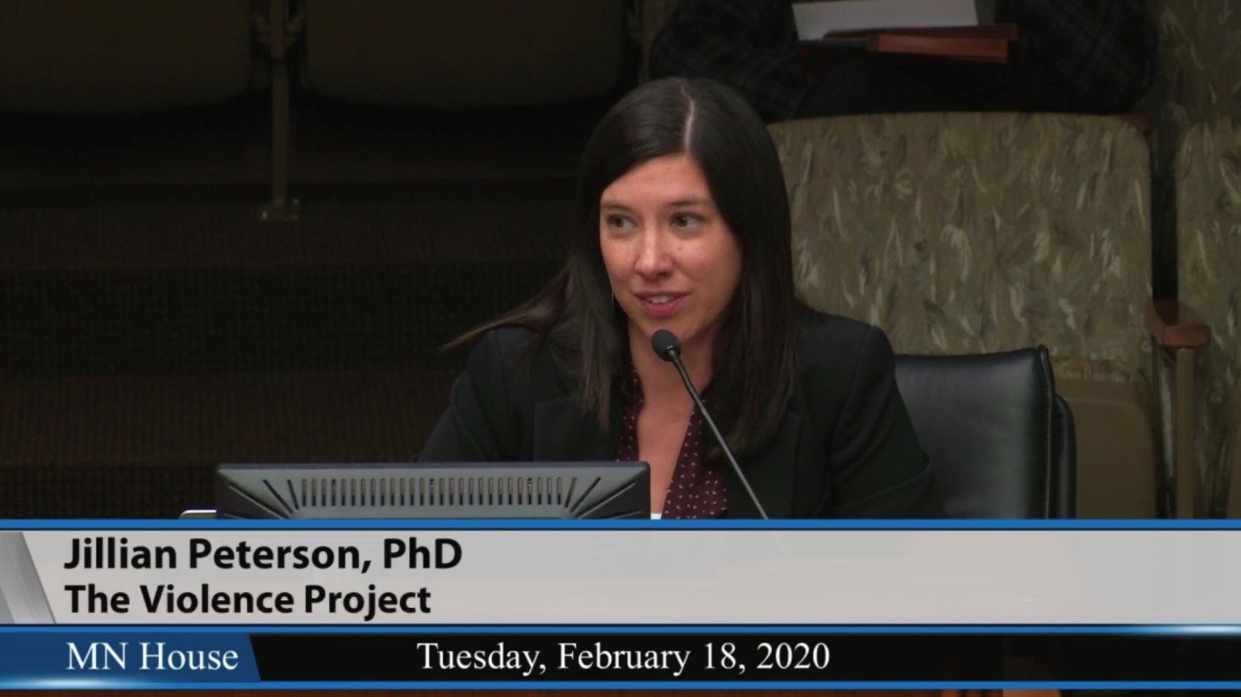 House_Jill Dr. Jillian Peterson testifying before the MN House of Representatives